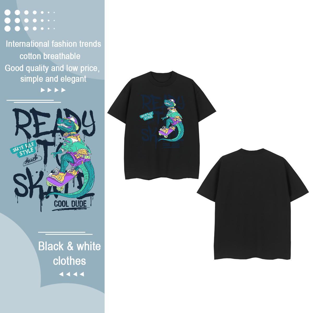 Casual New Women T Shirts Breathable 230g 100% Cotton Women Tees Custom Printing dinosaur Home Outdoor Brand Top Shirts