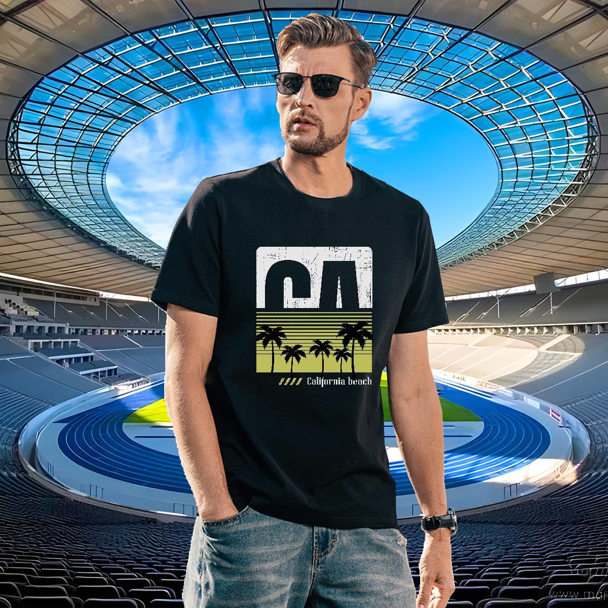 Classic Men Tshirts Street Casual 230g Cotton Oversized 4XL Breathable Short Sleeve tree T Shirt For Man Fashion Polos