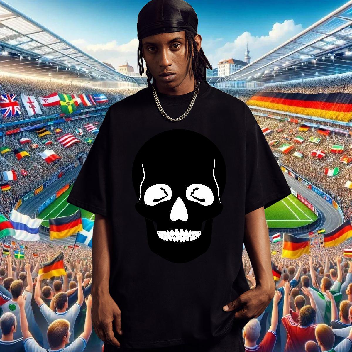 Classic Man T Shirts 230g Cotton skull Sports Casual Custom Anime Round Neck Short Sleeve Couples T Shirts Designer Fashion Tops Shirt
