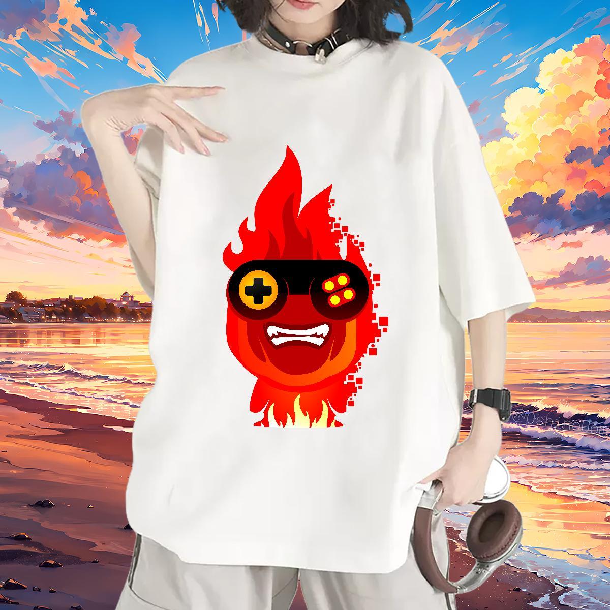 Brand T-Shirts Breathable Short Sleeve 100% Cotton 230g Womens Tshirts Cartoon Printing L-4XL ET Home Outdoor Free Shipping Top Tees