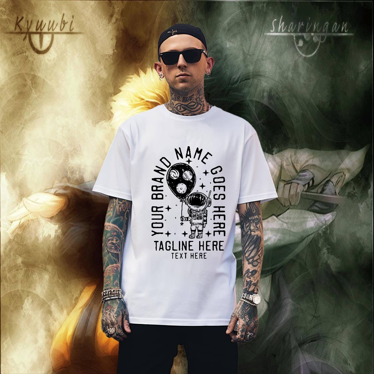 Soft spaceman Man T Shirts Street Casual Men Tees 100% Cotton 230g Classic Breathable Crew Neck Custom Anime Clothes