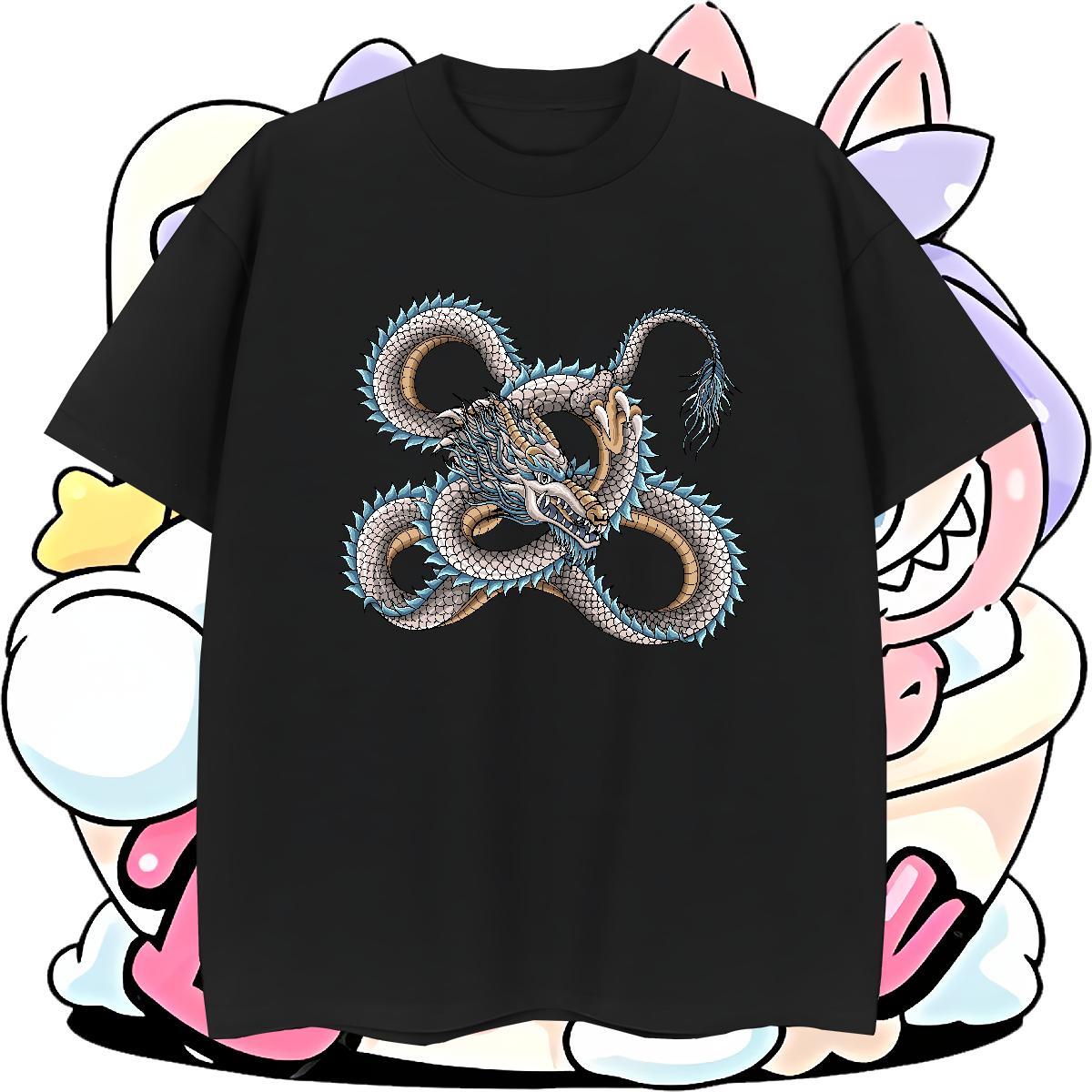 Wholesale dragon Men T Shirts Daily Outfit Men Clothes T-Shirt 230g Pure Cotton Classic Casual O Neck Short Sleeves Custom Printing Tee Shirt