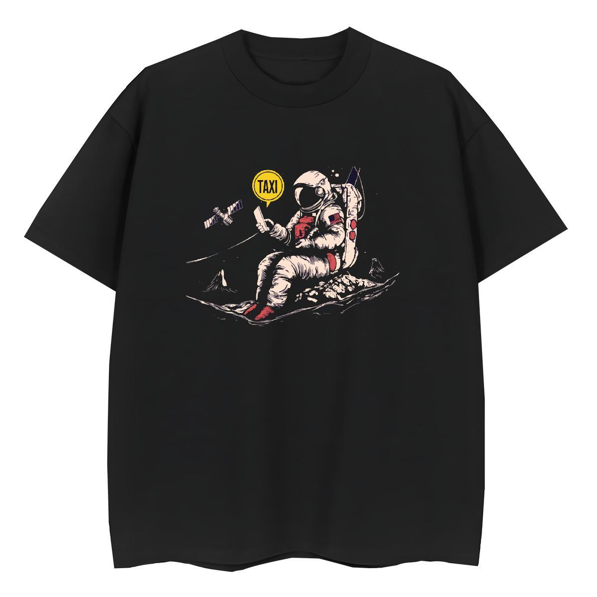 Soft Unisex Tshirts 100% Cotton 230g cosmonaut Street T-Shirts Short Sleeve O-Neck Oversized L-4XL Clothes Shirt