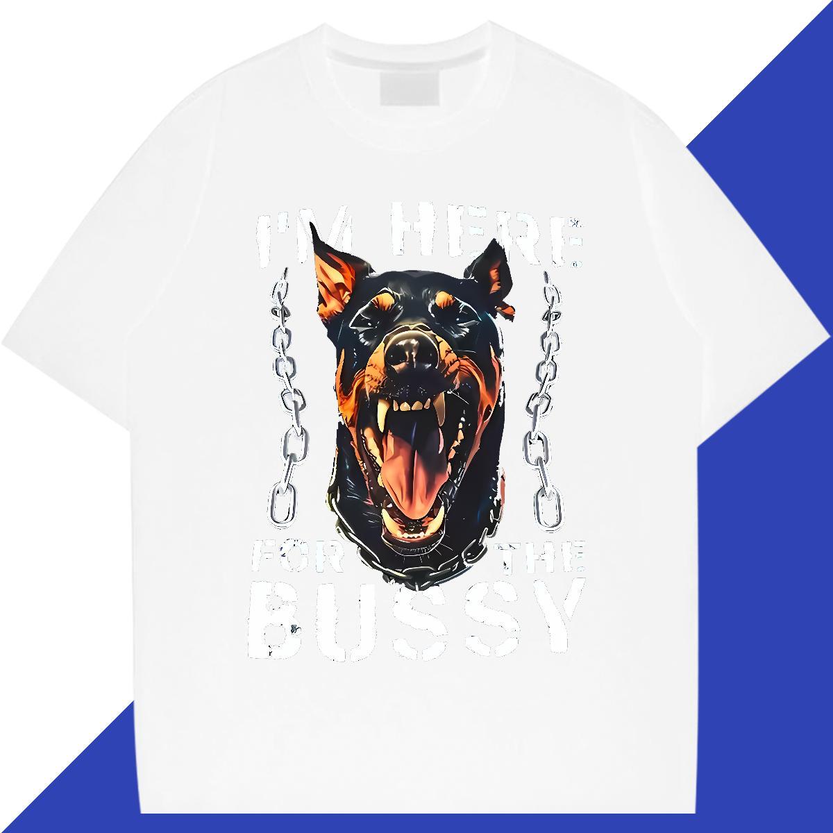 Loose Men Tshirts Anime Printing Street 230g Cotton Oversized Breathable Short Sleeve dog Mens T Shirts DIY Tops Shirt