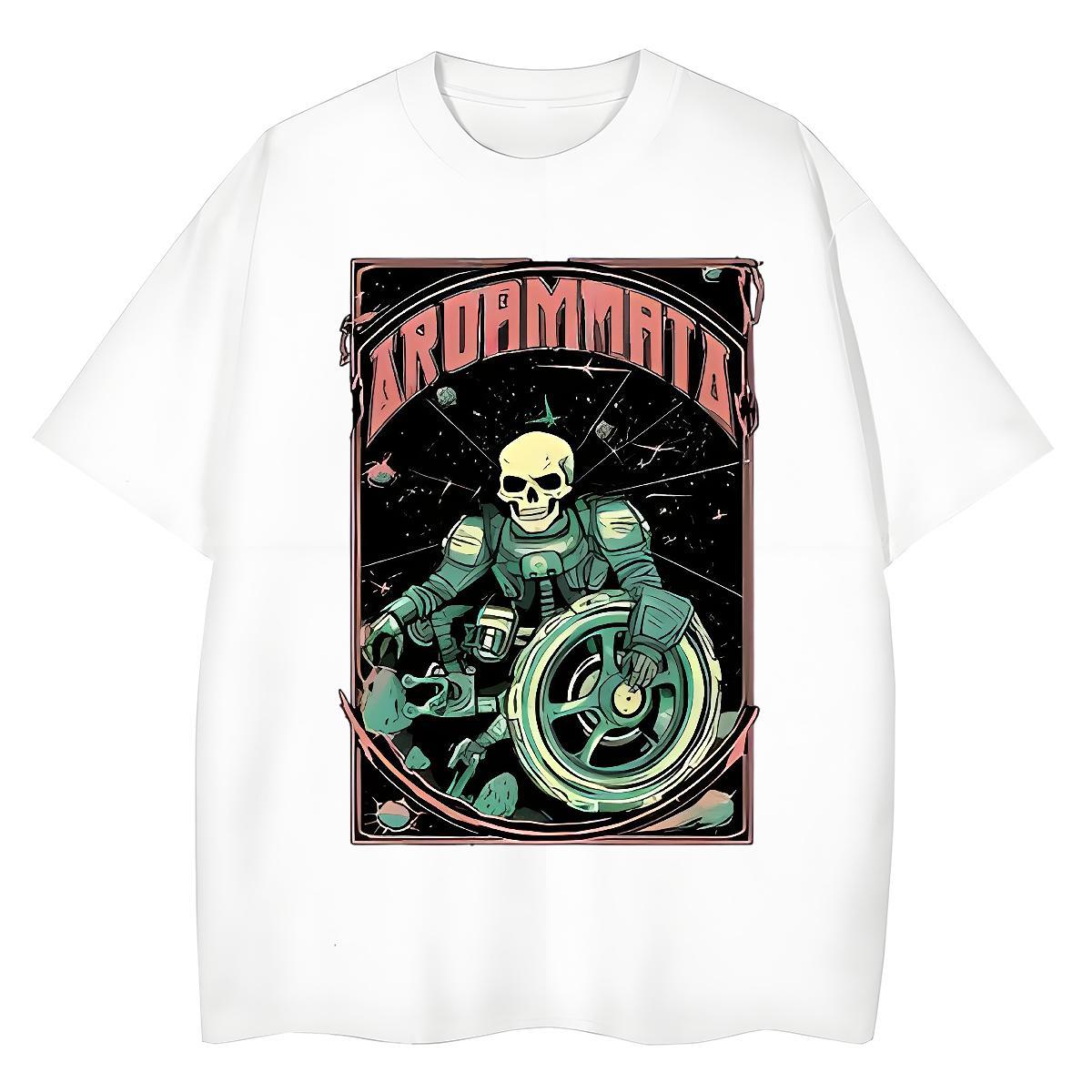 Stylist Womens T Shirts 230g Cotton Breathable Hip Hop Street skull Tshirt for Man Woman Soft Custom Printing Wear