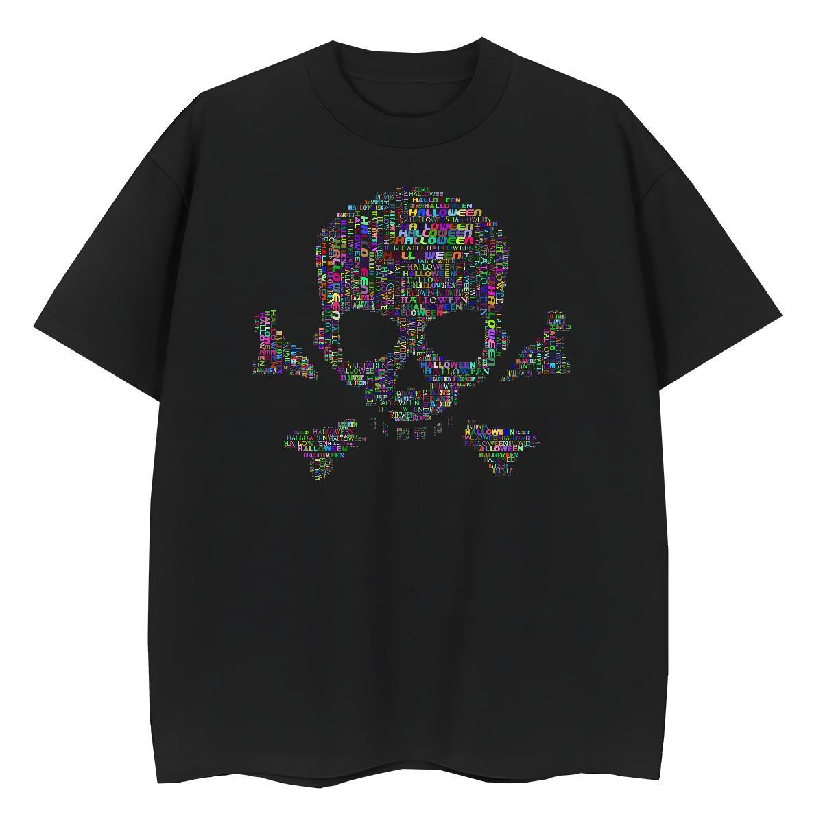 Fashion New T Shirt For Woman 100% Cotton 230g Breathable Home Outdoor skull Unisex Tshirts Designer Nice Anime Print Tee Shirt