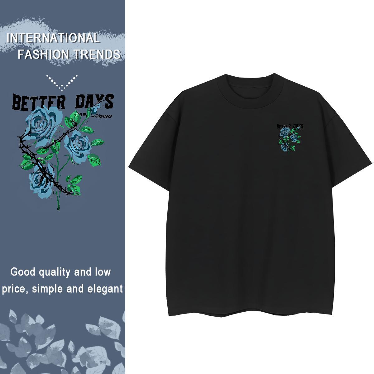 TOP Quality flower Mens T Shirts Beach Men Tshirts 230g Pure Cotton Free Shipping Breathable Plus Size Custom Clothings