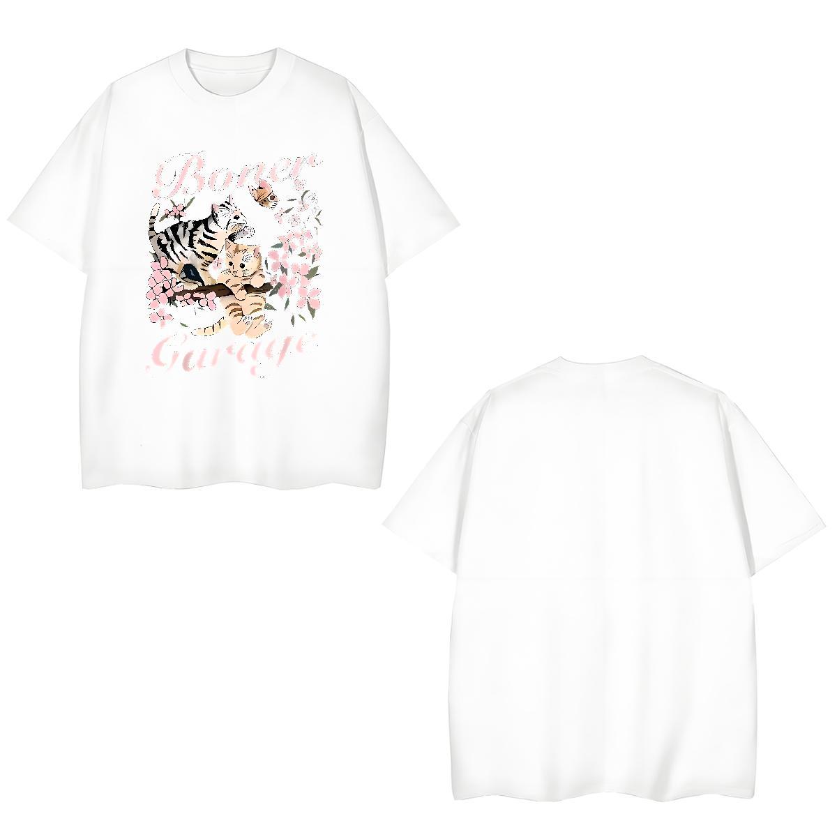 Comfortable Man T Shirts flower Breathable Short Sleeve Sports Casual Custom Big Size 230g 100% Cotton Men Tops Tees Fashion New Tee Shirt