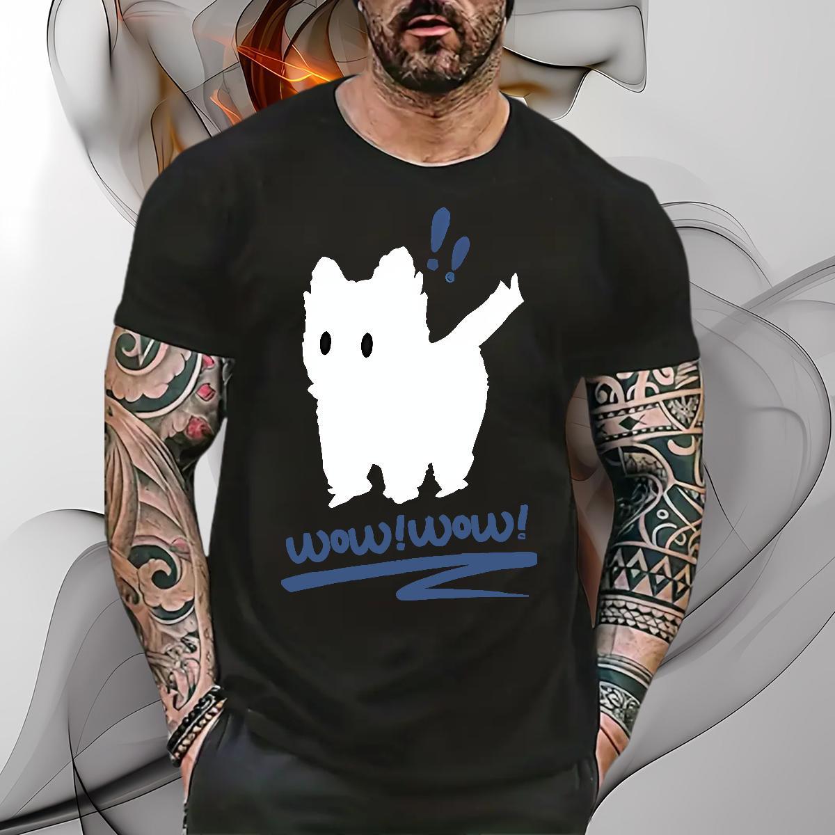 Free Shipping Man T Shirts dog Breathable Soft High Street Hip Hop Anime 230g Pure Cotton Men Tees 2024 Summer Tshirts