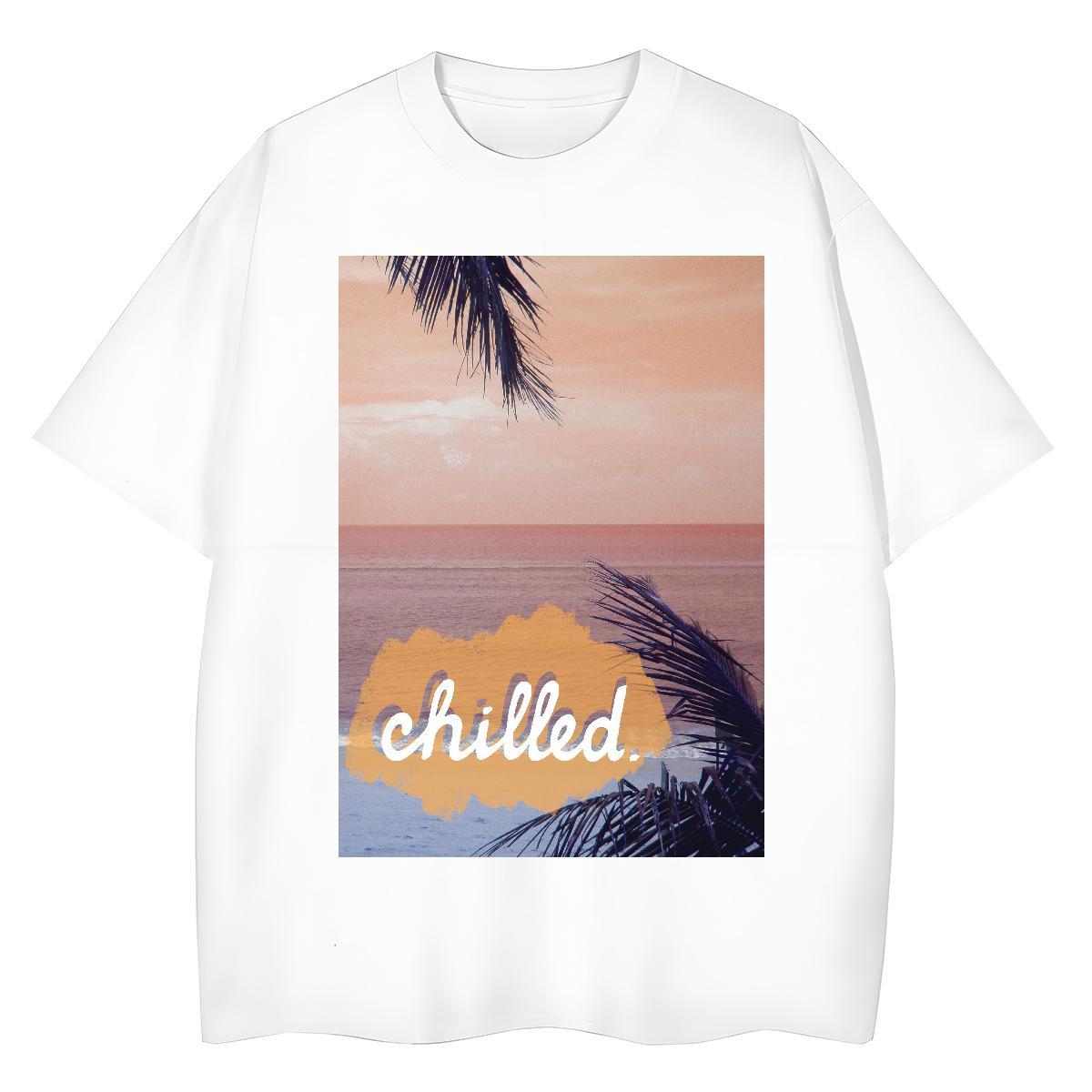 Loose Tshirts Home Outdoor 100% Cotton 230g Anime Print Breathable Short Sleeve beach Mens T Shirts Custom Wear