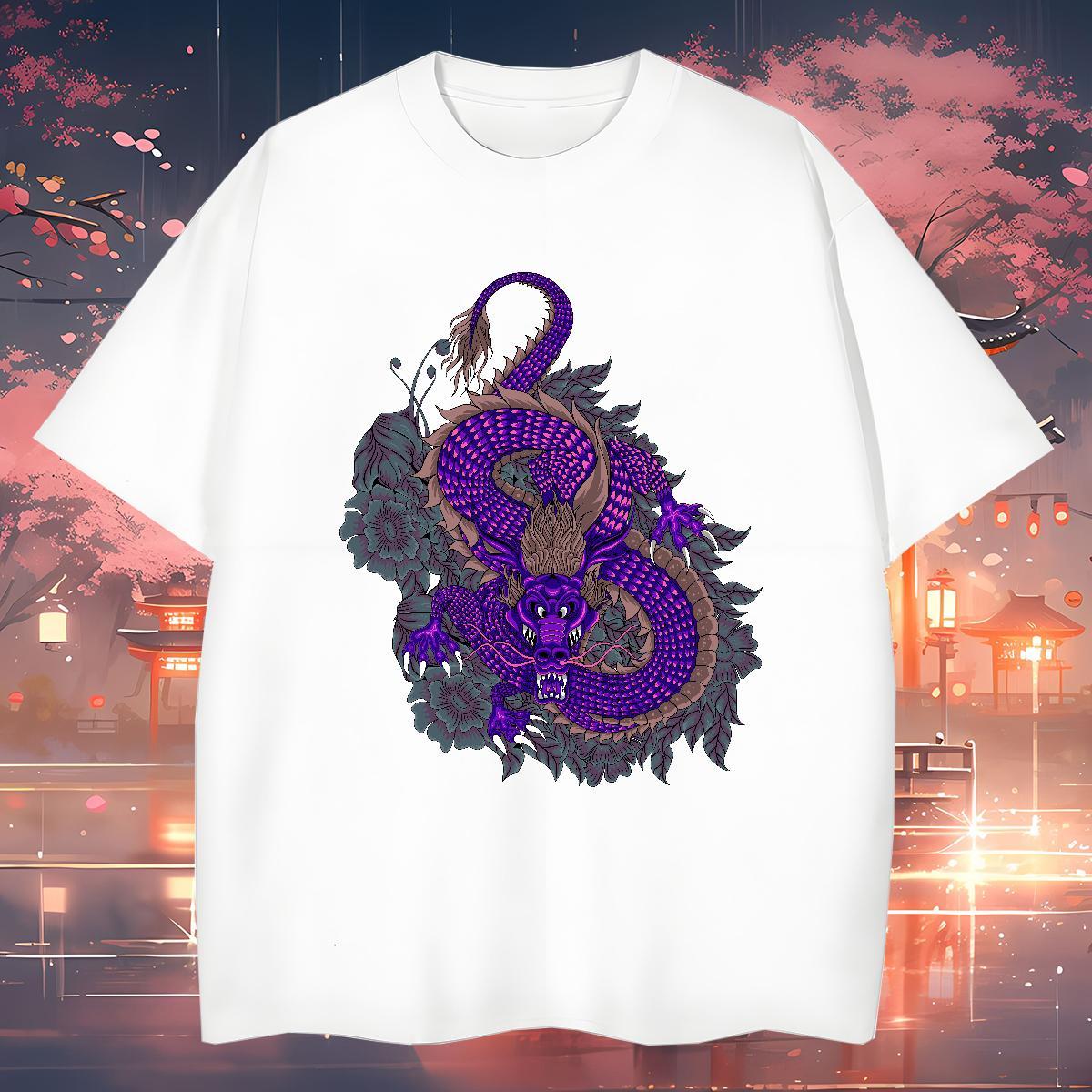 Wholesale dragon T-Shirts Casual Daily Wear Men Tees 230g Pure Cotton New Arrival O Neck Short Sleeves Anime Top Tees
