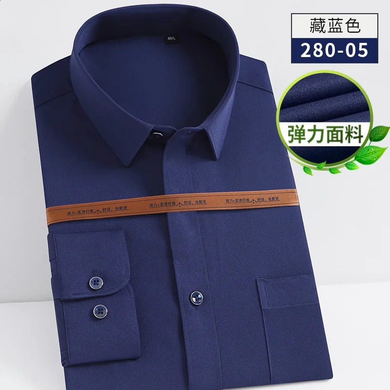 Spring and autumn long-sleeved mens slim-fit work clothes business shirt solid color free ironing young and middle-aged 240822