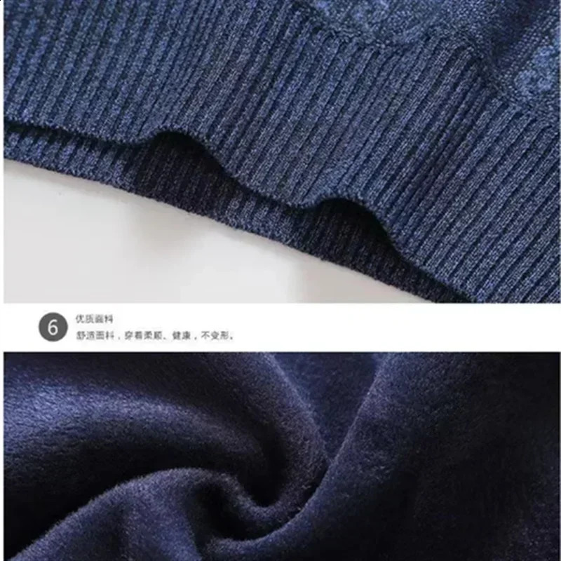 Mens Autumn Winter Warm Sweater Solid Pullovers Male Thick Jumpers Knitwear Round Neck Casual Clothing Knitted Sweater Men 240821