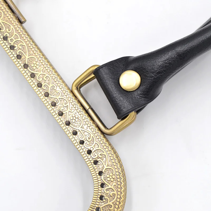10Pcs 24cm metal wallet frame handle kiss lock antique bronze tone DIY manufacturing clutch bag handbag PU accessories 240821
