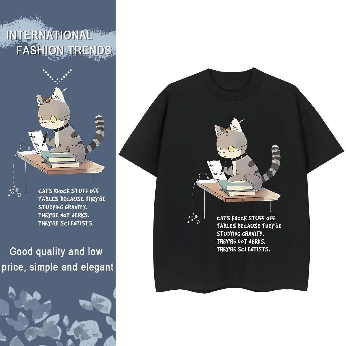 Brand T Shirts Women Breathable Crew Neck 230g Pure Cotton Couples T Shirts Custom Cartoon cute Street Wear Popular Clothings