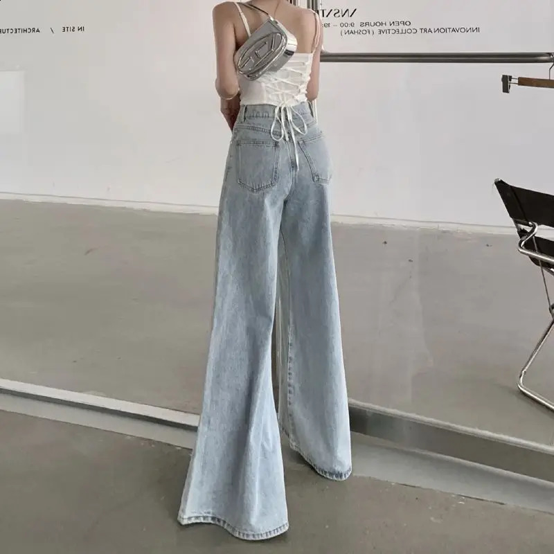 High Waisted Jeans Woman High Street Vintage Fashion Baggy Jeans Women Clothing Casual Wide Leg Women Jeans Pants 240821