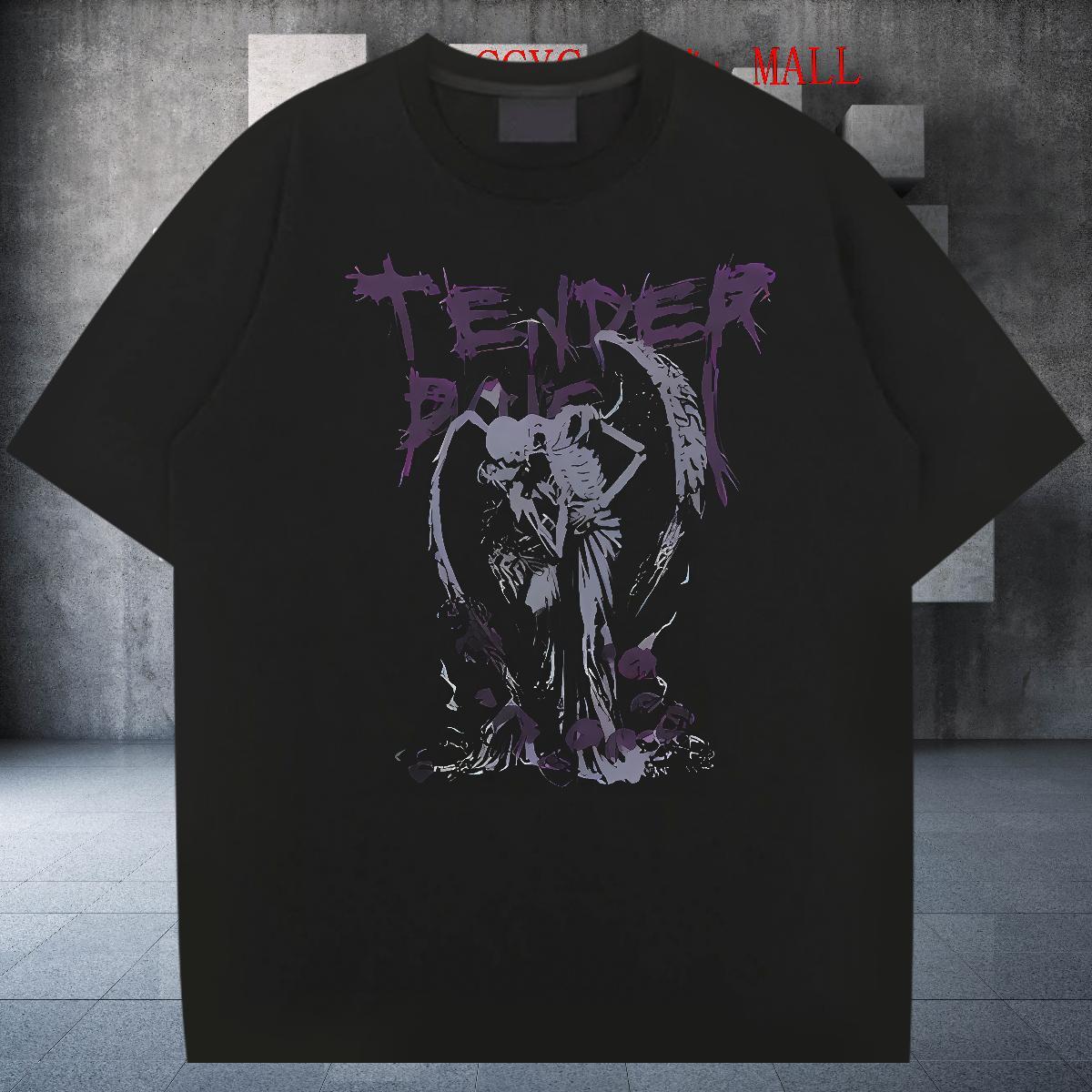 Comfortable Tshirts Daily Outfit 100% Cotton 230g Custom Printed Breathable Short Sleeve skull T shirt Brand Tees Shirts
