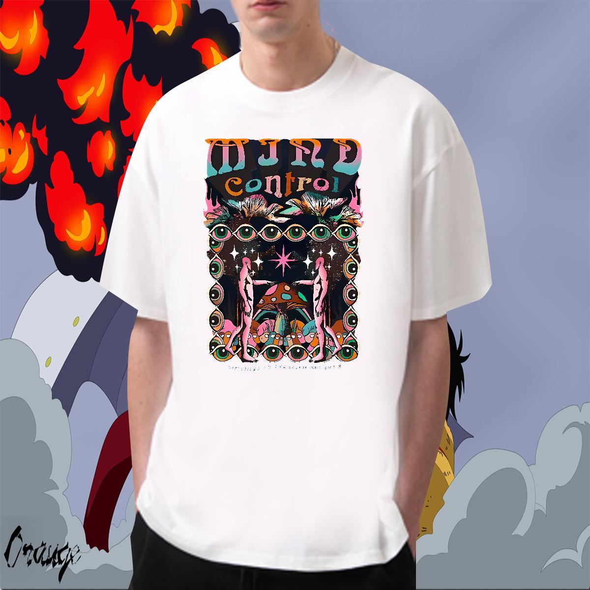 Soft Tshirts Home Outdoor 230g Pure Cotton Floral Print Breathable eyes T shirt Designer Fashion Tees Shirts