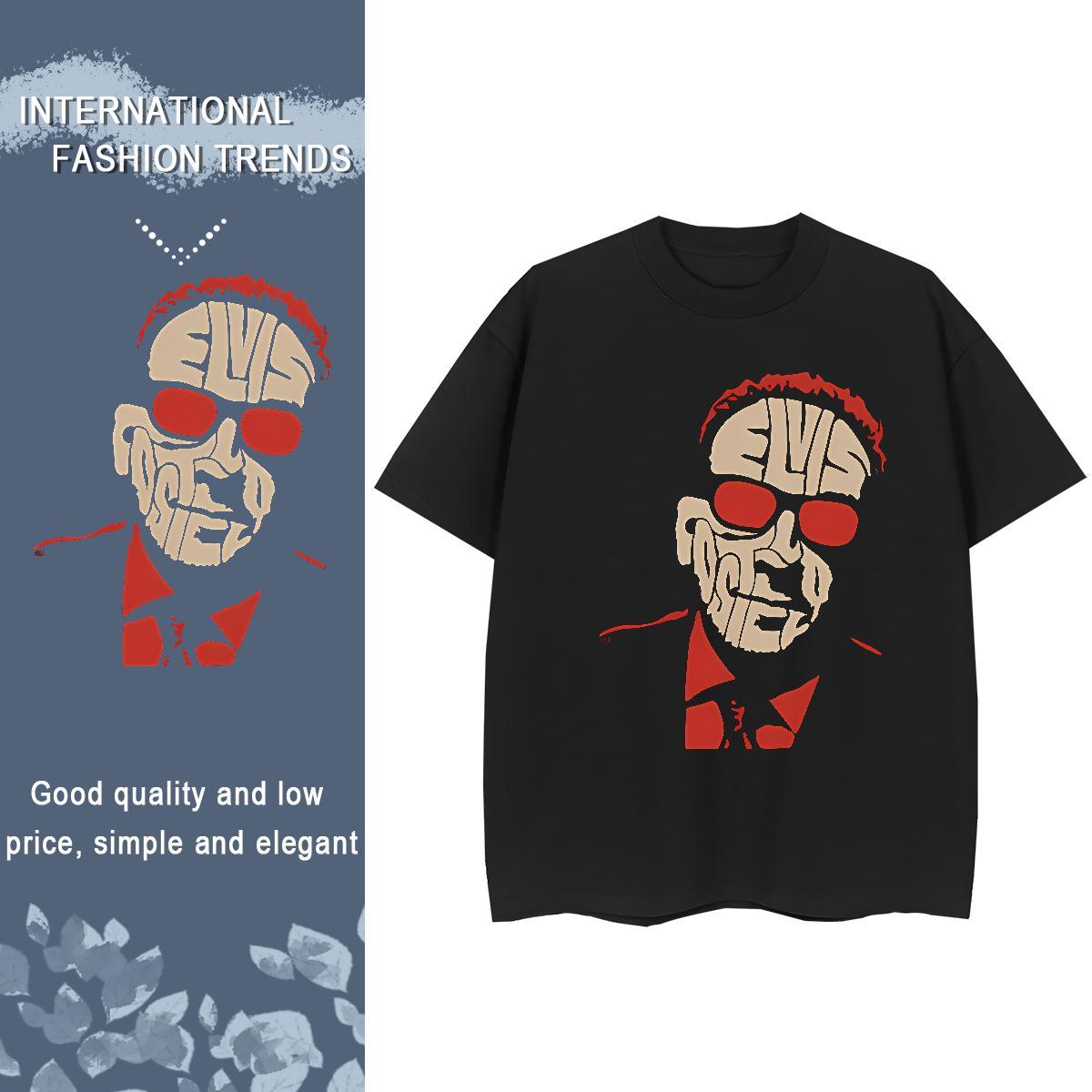 Fashion New Men Tshirts 230g 100% Cotton High Street Hip Hop scary Breathable Short Sleeve T-Shirts Comfortable Oversized Top Tees