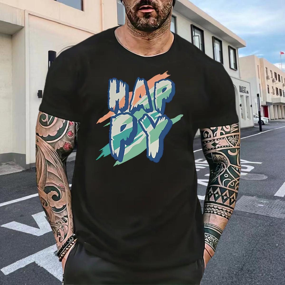 Brand Mens Tshirts Anime Printing Street 230g Pure Cotton DIY Short Sleeve O-Neck happy Mens T Shirts 2024 Designer Top Tees