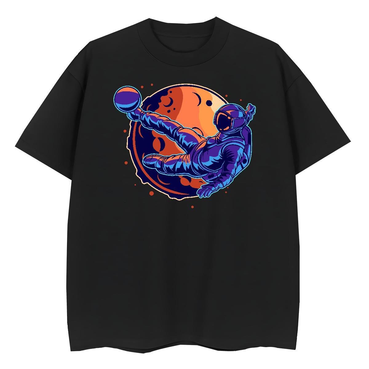 High quality Women Tees 230g Cotton cosmonaut Hip Hop T-Shirts for Women Breathable Short Sleeve Custom Printed Tops