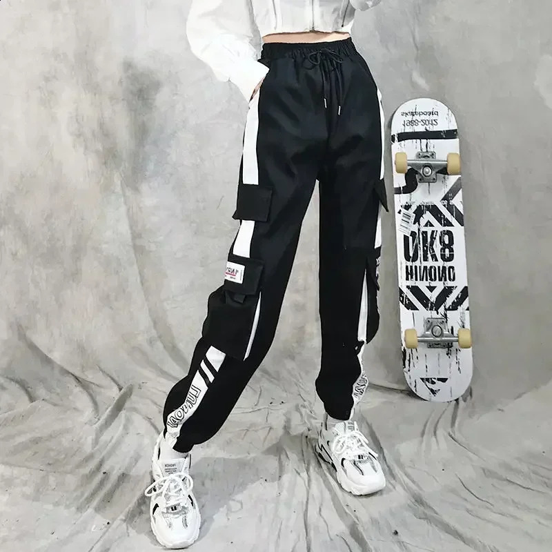 Spring and Autumn Style Joggers Pants with Korean Style Loose and Casual Cargo Pants Slimming Black Trousers Plus Size 240821