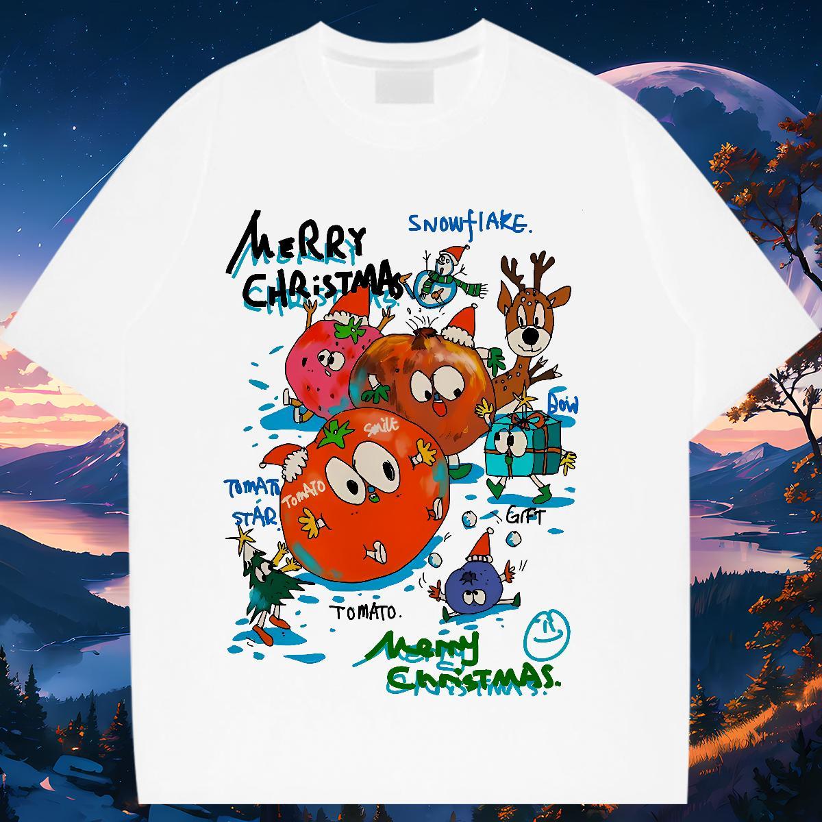 Popular Lady T shirt 100% Cotton 230g cartoon Daily Wear Women T Shirts Breathable Short Sleeve Graphic Clothings