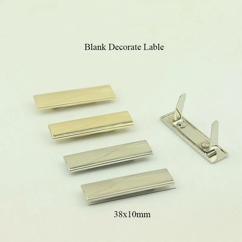 30pcs 10x38mm metal bag blank label custom decorative label buckle used for shoes wallets handbags DIY hardware sewing accessories 240821