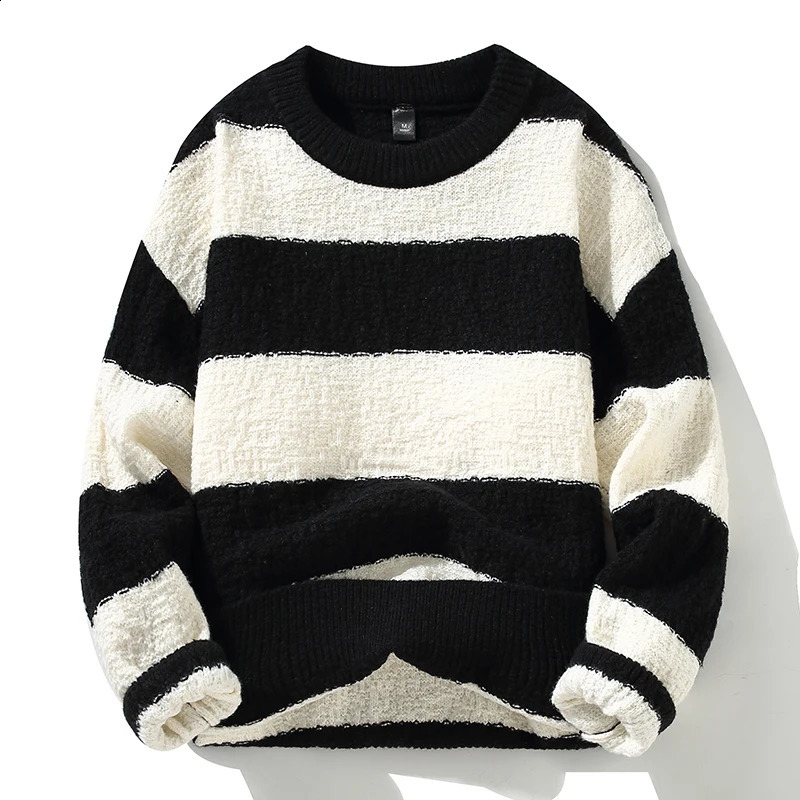 Winter Mens Stripe High-Quality Fashion Trend Sweater autumn Men Casual Comfortable Loose Warm Sweaters men size M-3XL 240821