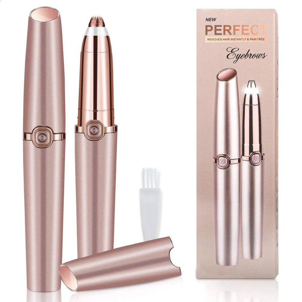 Womens eyebrow trimmer electric hair remover with LED light portable shaver without paint used for lip nose chin gifts 240801