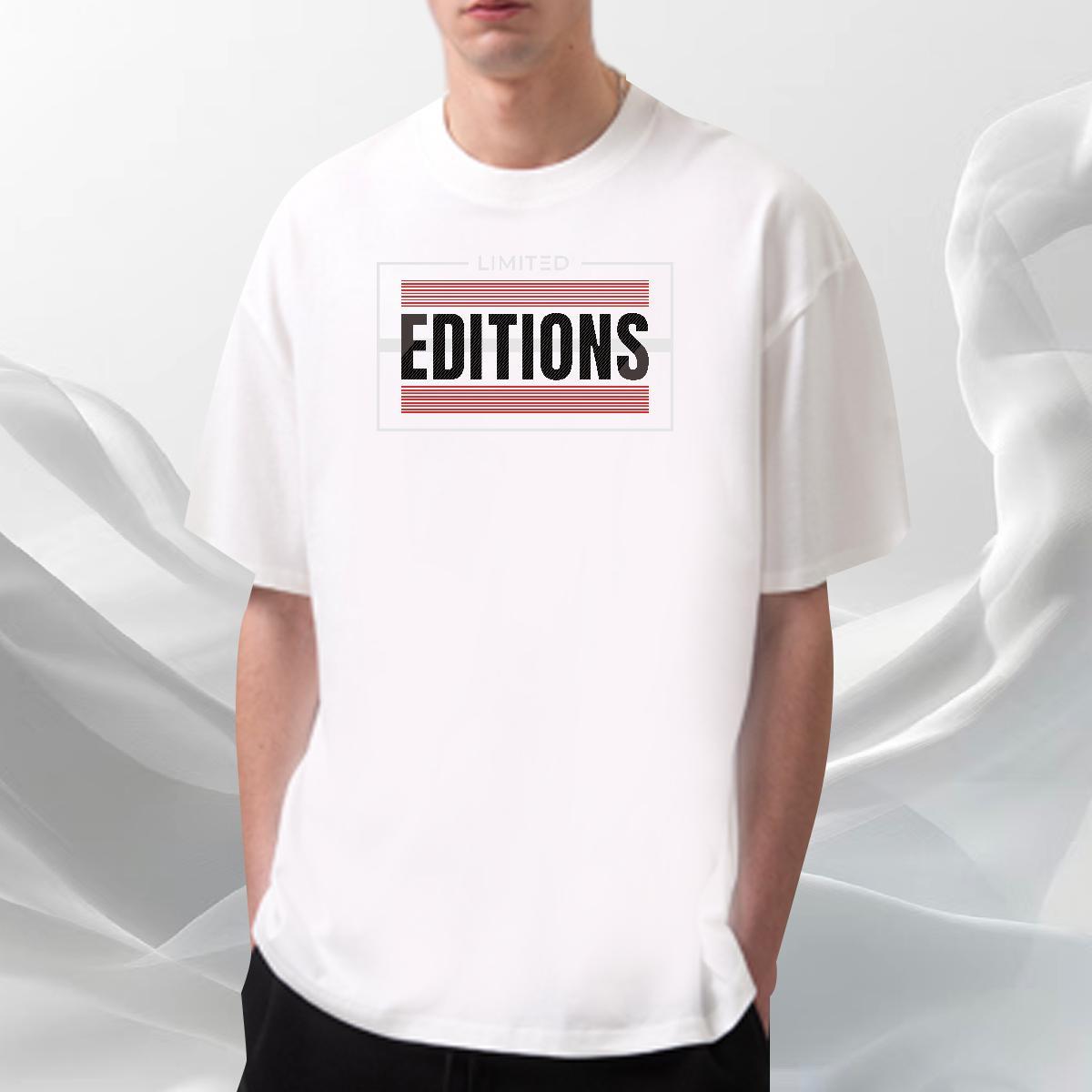 Loose Men Tees Summer Casual 100% Cotton 230g DIY Anime Breathable Short Sleeve editions T-Shirts for Men 2024 Summer Tees Shirts
