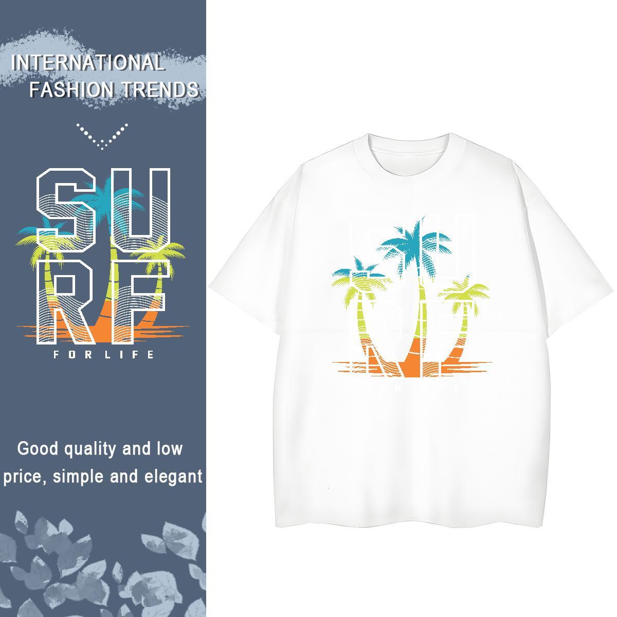 Fashion New T Shirts Women Breathable Crew Neck 230g 100% Cotton Women Tees Cartoon Printing L-4XL tree High Street Hip Hop Designer Tops Tees