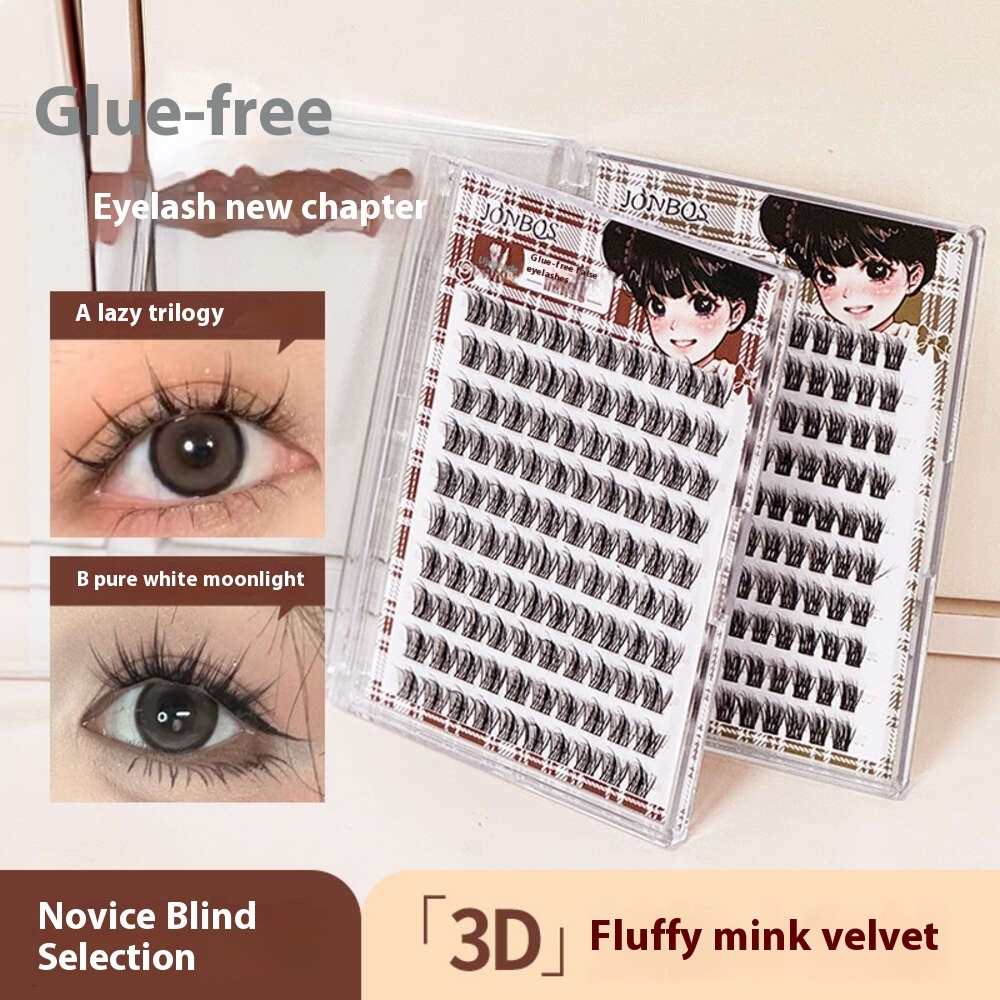 Glue-Free Jonbos Biomimetic Mink Eyelashes - Large Capacity Single Cluster for Enhanced Volumetric Effect
