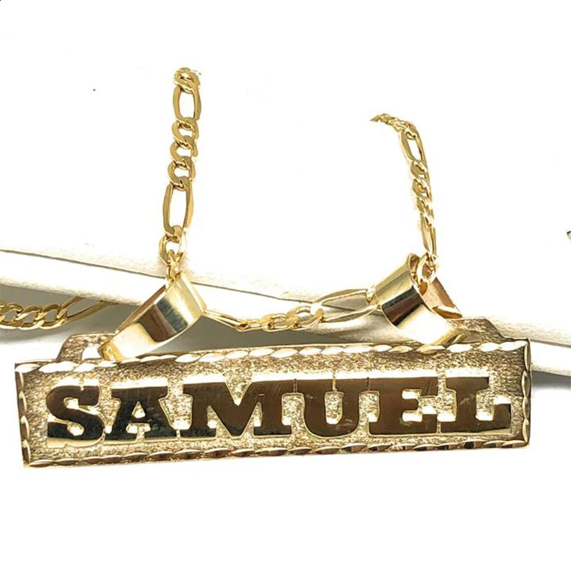 Customized Name Necklace Personalized Jewelry Gold Pendant Trend Stainless Steel Bar Necklace Mens/Womens Gift 240808