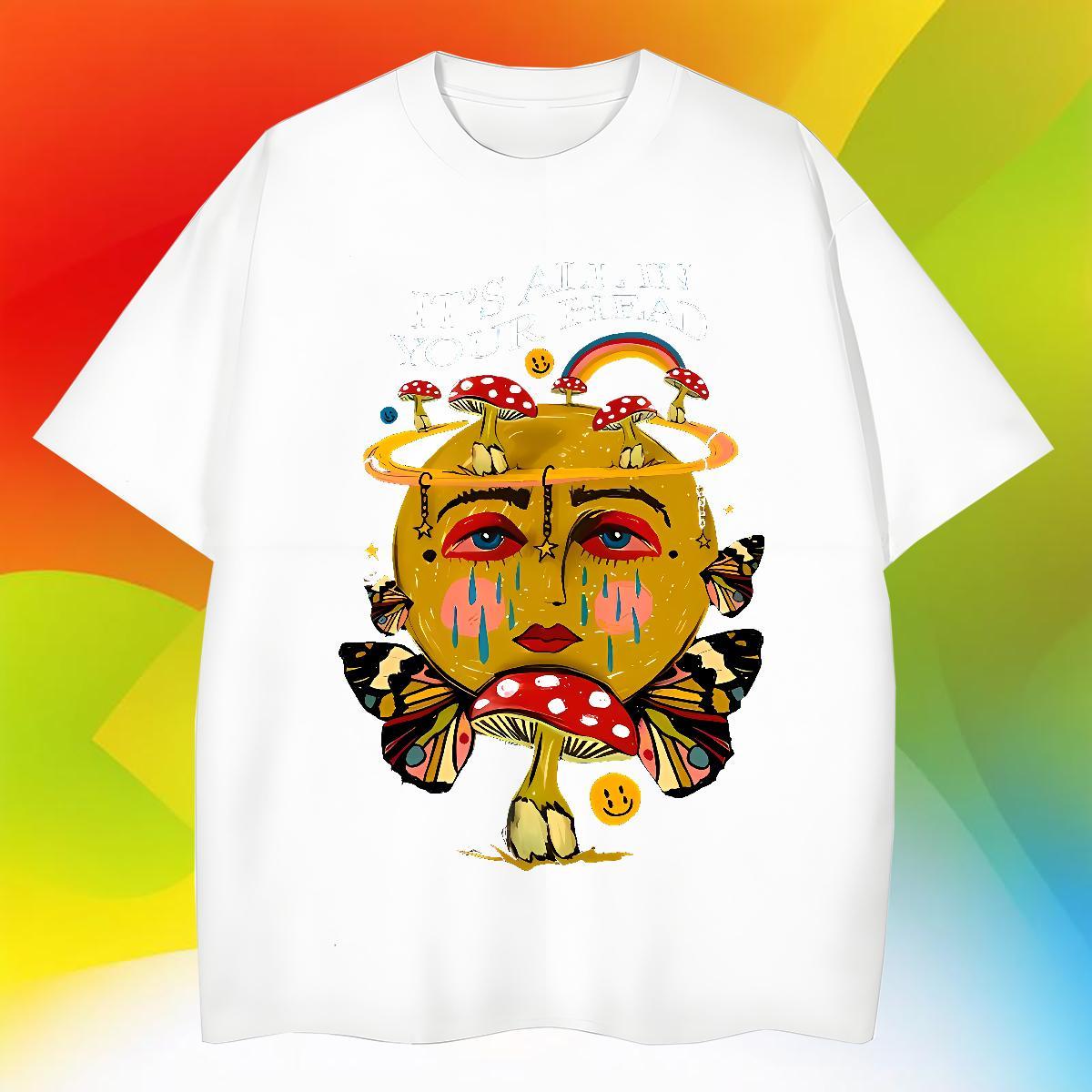 Designer Fashion Tshirt for Man Woman 230g Cotton Summer Casual rainbow Breathable T Shirts Men Free Shipping Cartoon Printing L-4XL Tee Shirt