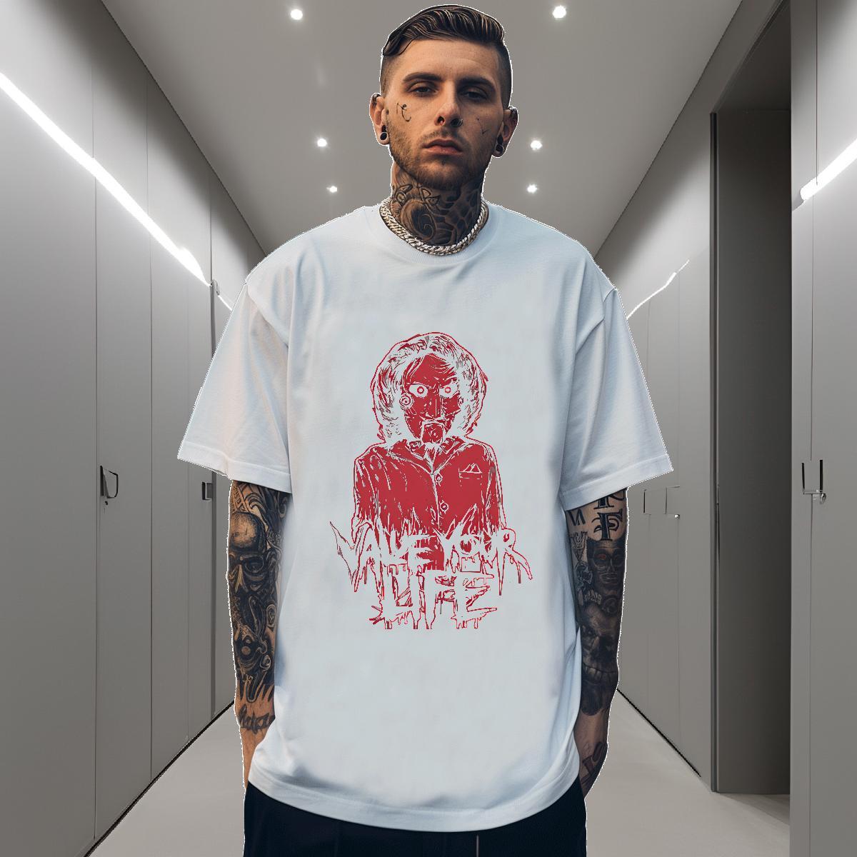 DIY Tshirt for Man Woman 230g Pure Cotton Sports Casual skull Short Sleeve O-Neck Mens T Shirts Free Shipping Oversized 3XL 4XL Tops Shirt