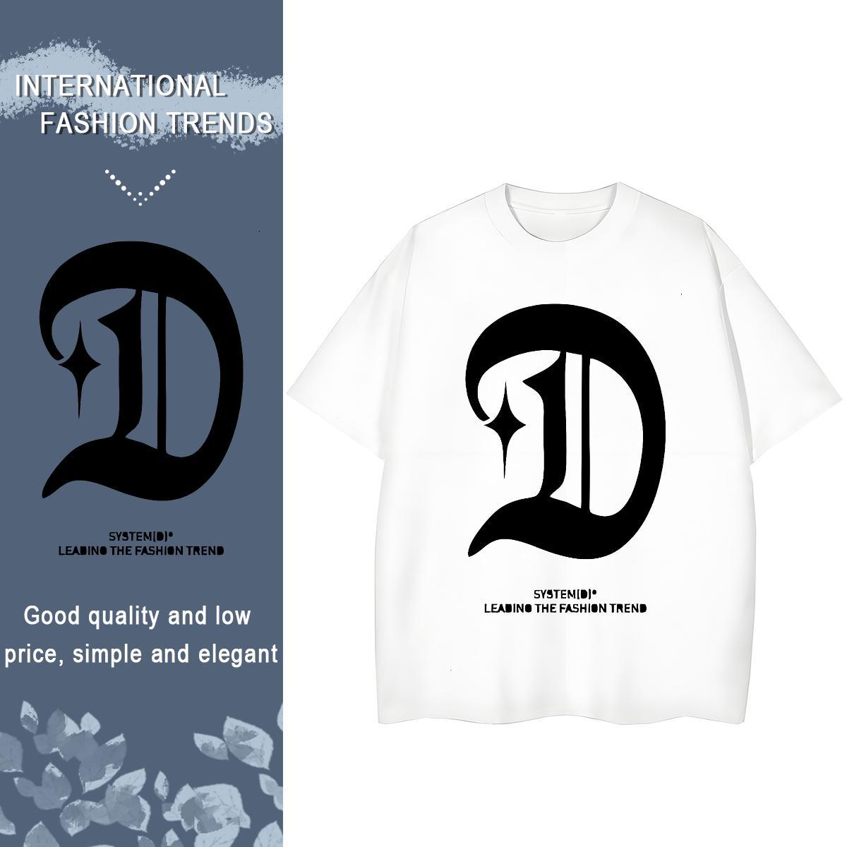 Loose Woman Tshirt 230g Pure Cotton letter Hip Hop Street T-Shirts O Neck Short Sleeves Cartoon Floral Printing Tops Tees