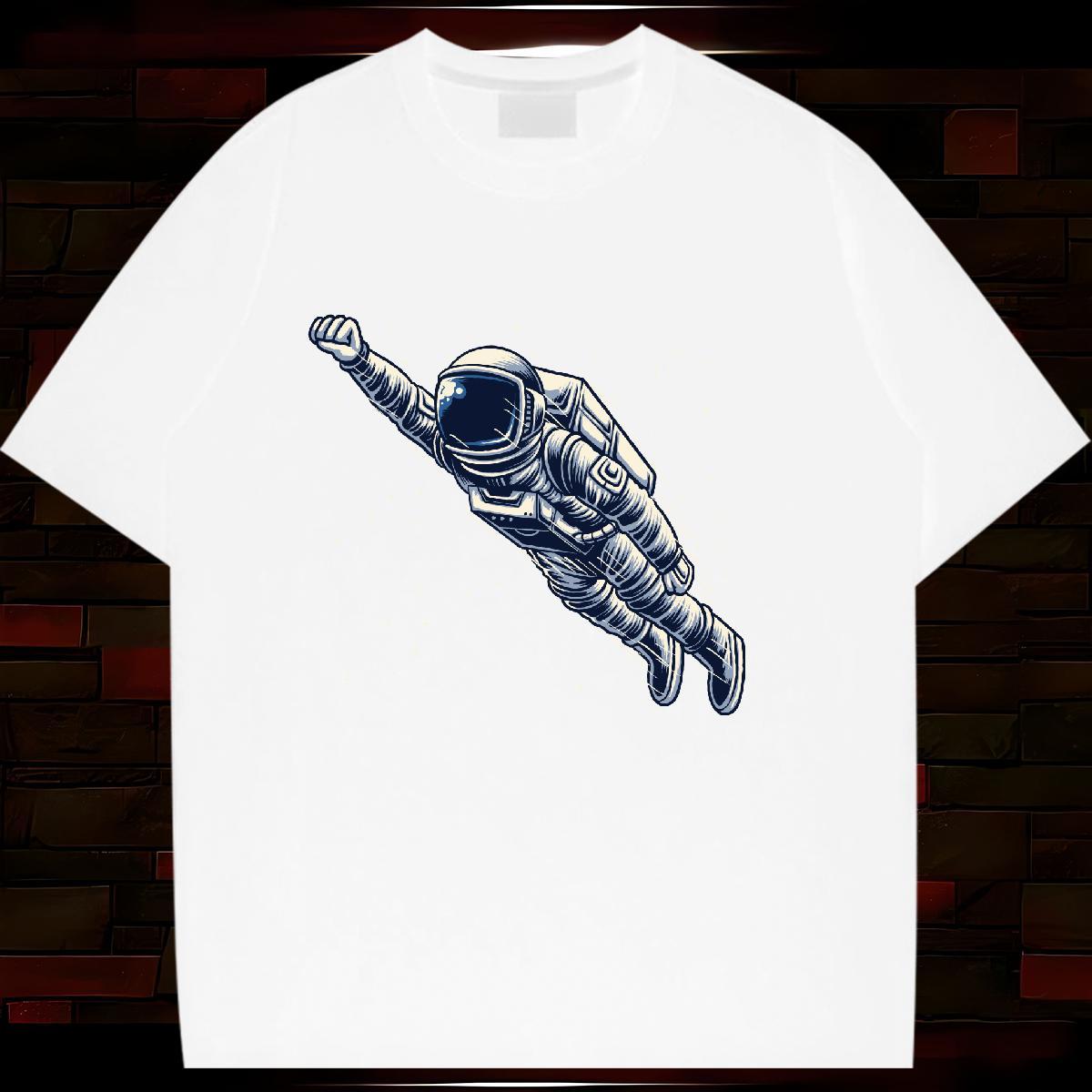 Comfortable Tshirt for Man Woman 230g 100% Cotton cosmonaut Street T Shirts Women Breathable Short Sleeve Oversized Tee Shirt