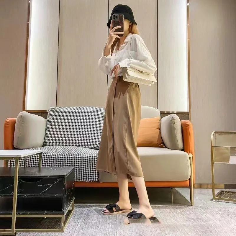 2024 New Bow Slippers for Women's Summer Outwear Fashion Home Flat Bottom Anti slip Fairy Style One line Cool Slippers Soft ecb