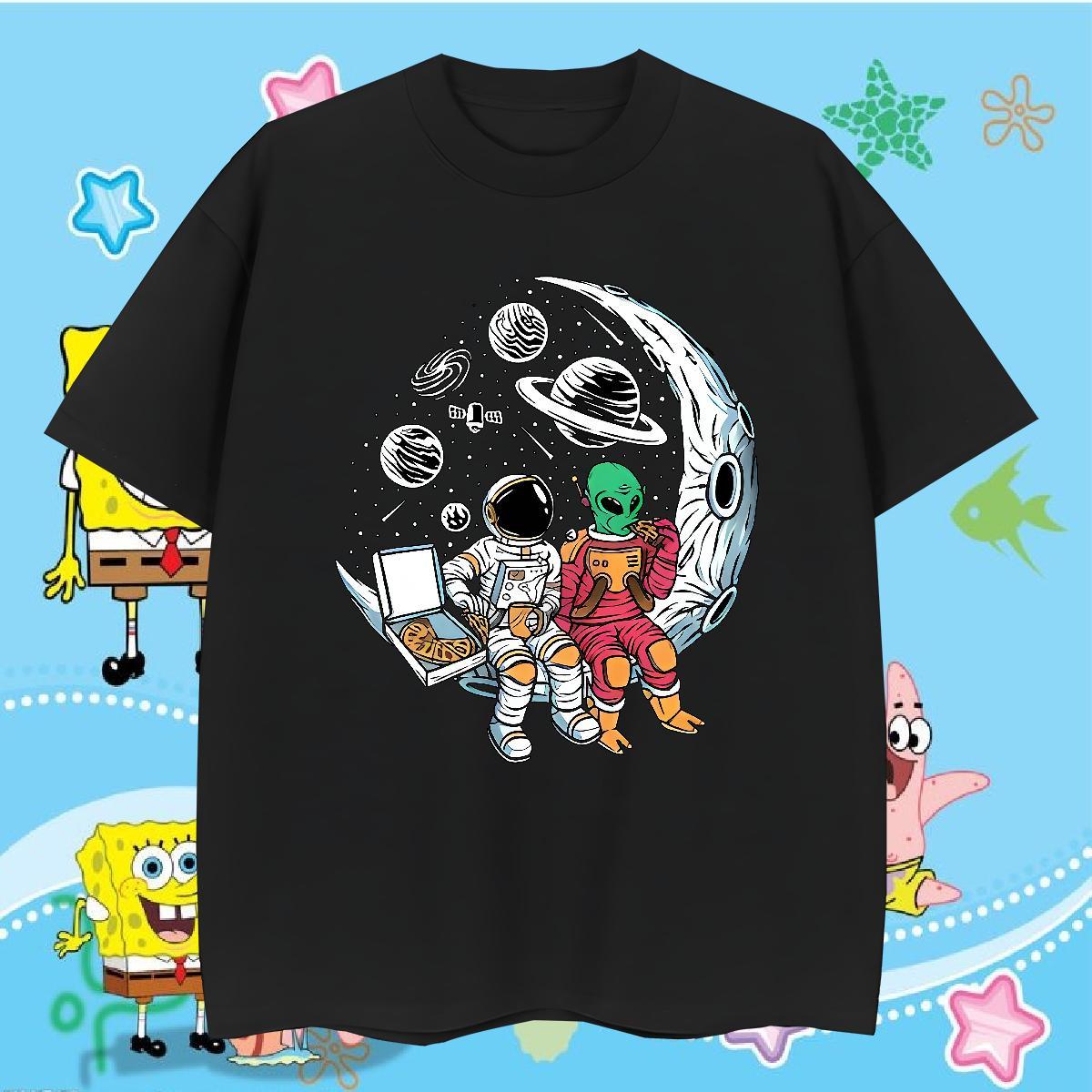 Factory Direct spaceman Men Tees 230g 100% Cotton Mens T Shirts White Plus Size Hip Hop Pure Cotton TOP Quality Clothings