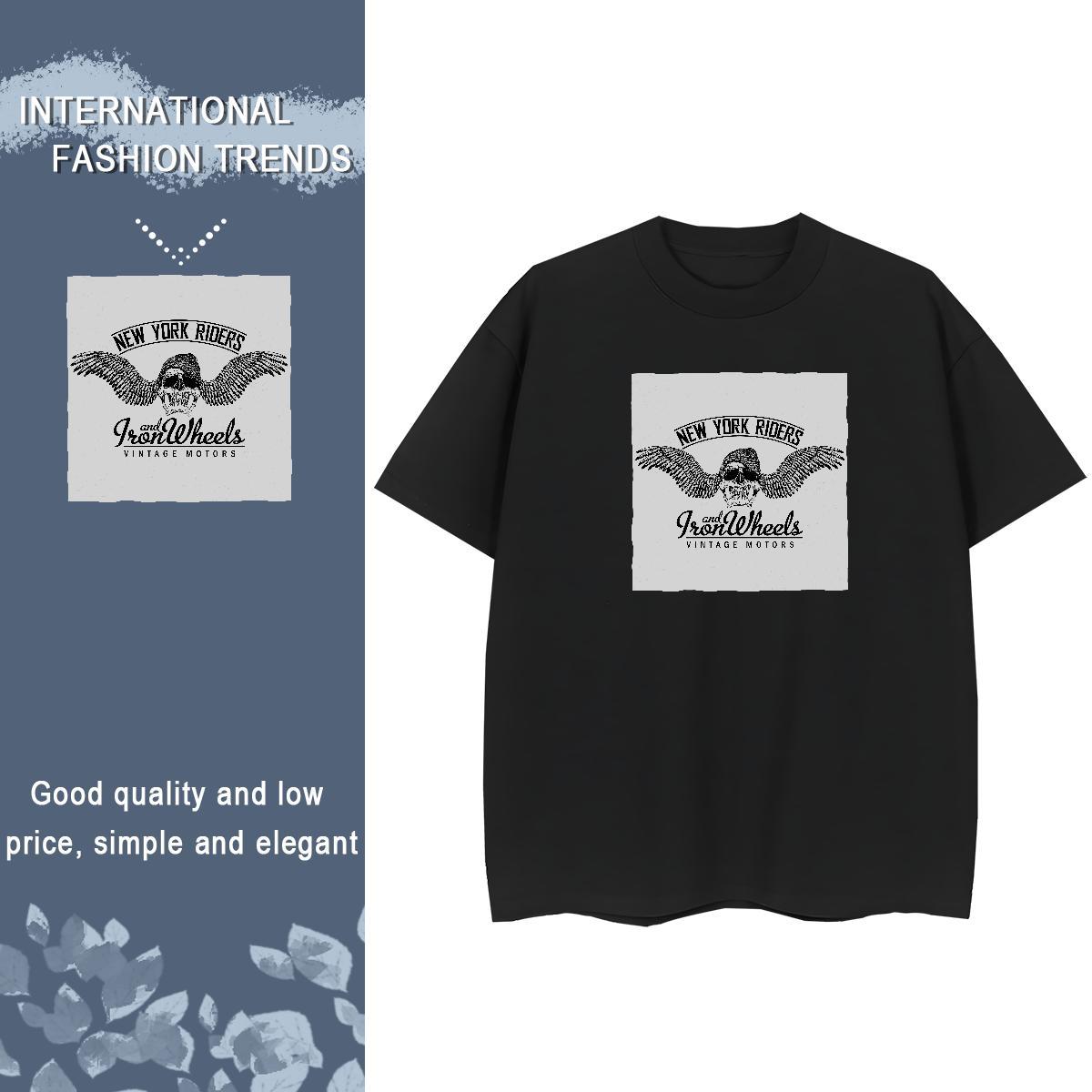 2024 DIY T-Shirts 230g Pure Cotton Crew Neck Spring Summer skull Women Tees Designer Custom Printed Wear
