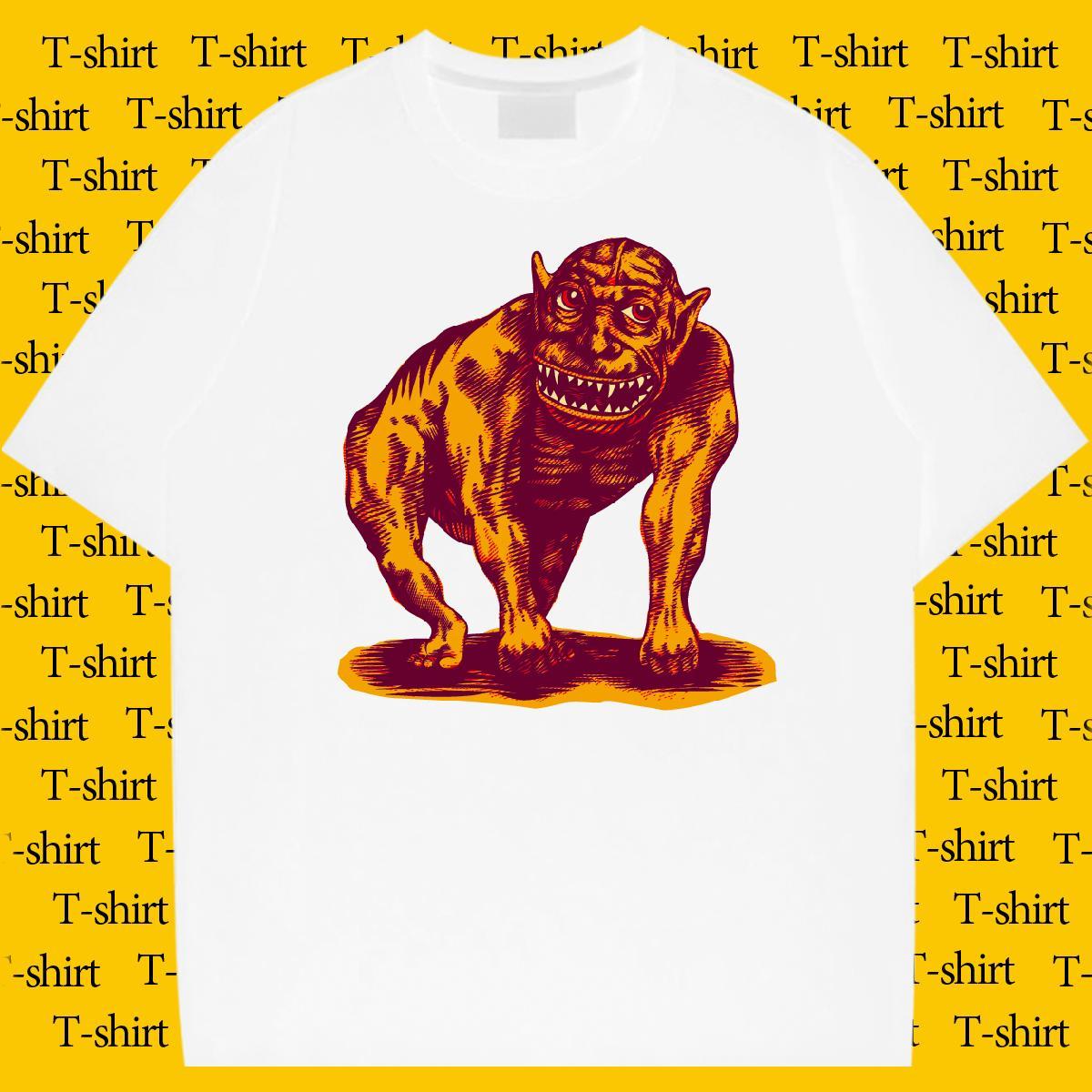 Fashion Design Daily Wear Men Tshirts scary Breathable Short Sleeve 230g Cotton T Shirt For Man Unisex DIY Anime Clothes