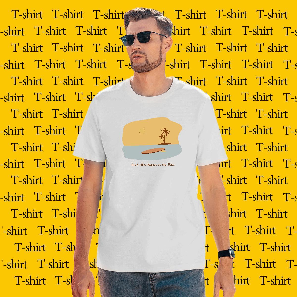 Loose Tshirt for Man Woman Daily Wear 230g 100% Cotton Custom Printing Short Sleeve O-Neck sea T Shirt For Man 2024 DIY Tees Shirts