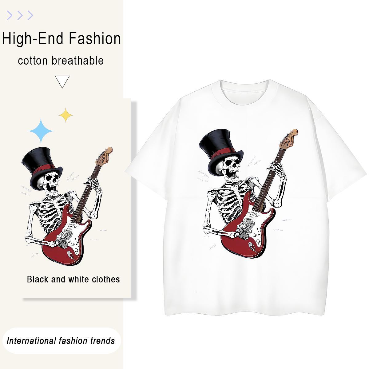 2024 Designer T-Shirts for Women 230g Pure Cotton Breathable Crew Neck Daily Outfit happy Couples T Shirts Female Cartoon Printing L-4XL Wear
