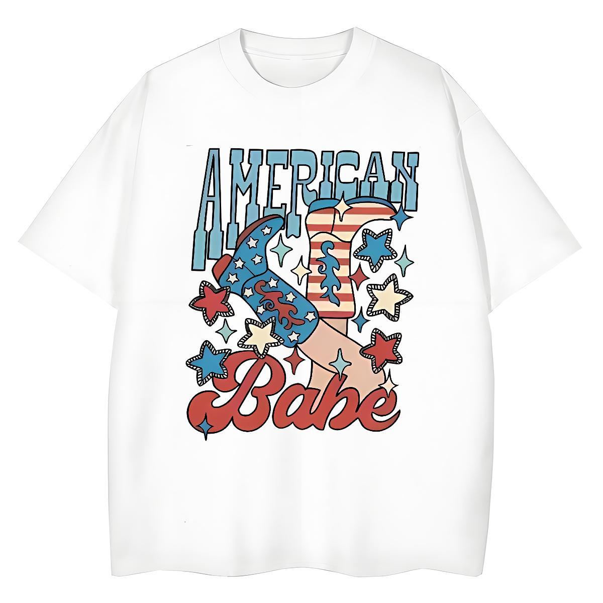 Popular Lady T shirt 230g Cotton USA Hip Hop Street T Shirt For Woman Short sleeve Soft DIY Printed Top Shirts