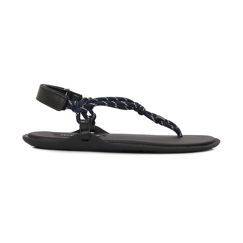 Women's Sandals Sandals New Fashion Brand Designer Rope Knot Clip Toe Herringbone Sandals Simple Velcro Design Sense Wide Trip Strap Flat Sandals