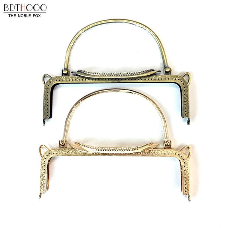 10pcs 22cm metal wallet holder used for handbag retro bag square Bossing kiss button handle DIY accessories 240821