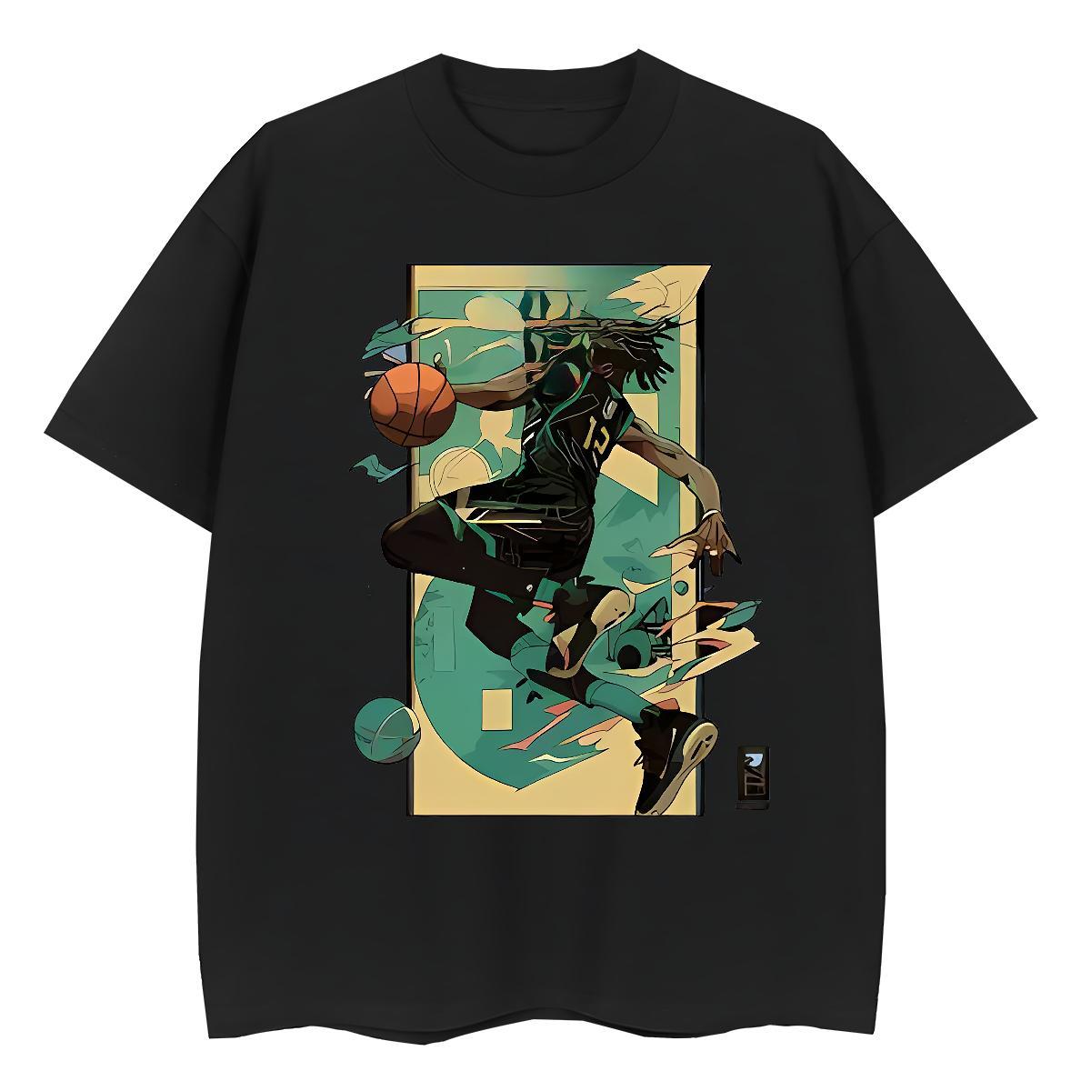 Custom T-Shirts for Women Breathable Short Sleeve 230g 100% Cotton Woman Tshirt Cartoon Print basketball Casual Sport 5A Top Shirts