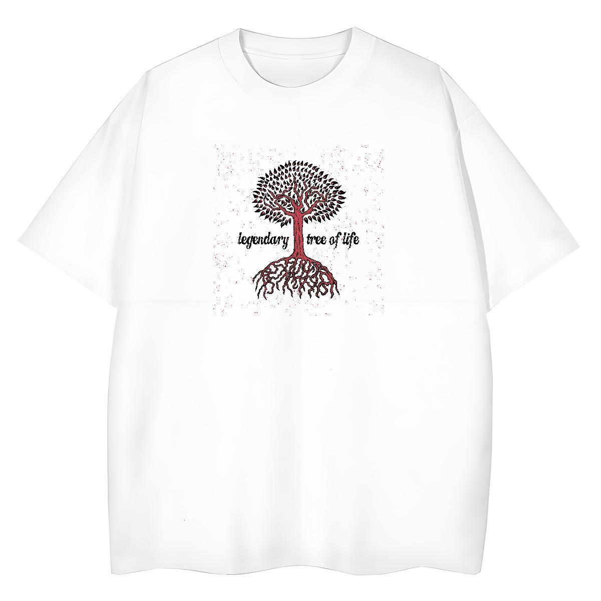 Casual New T Shirt For Woman Breathable Crew Neck 230g Cotton Tshirt for Man Woman Oversized tree Street Free Shipping Tops Shirt