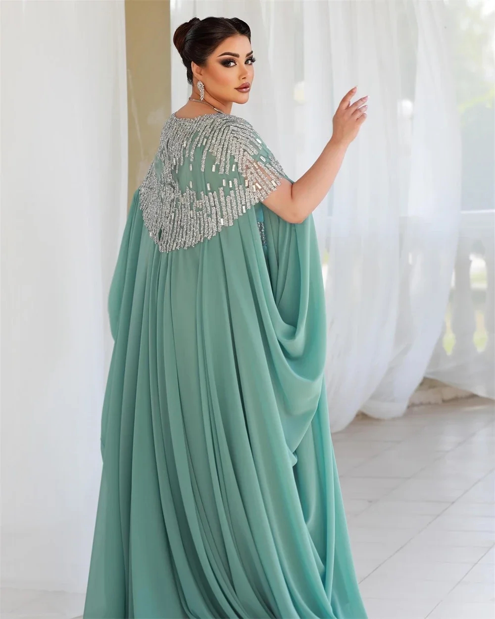 V-Neck Celebrity Fashion Evening Dresses Elegant Sleeveless Crystal Lady 2024 Prom Pageant Gowns Robe De Soiree Customed